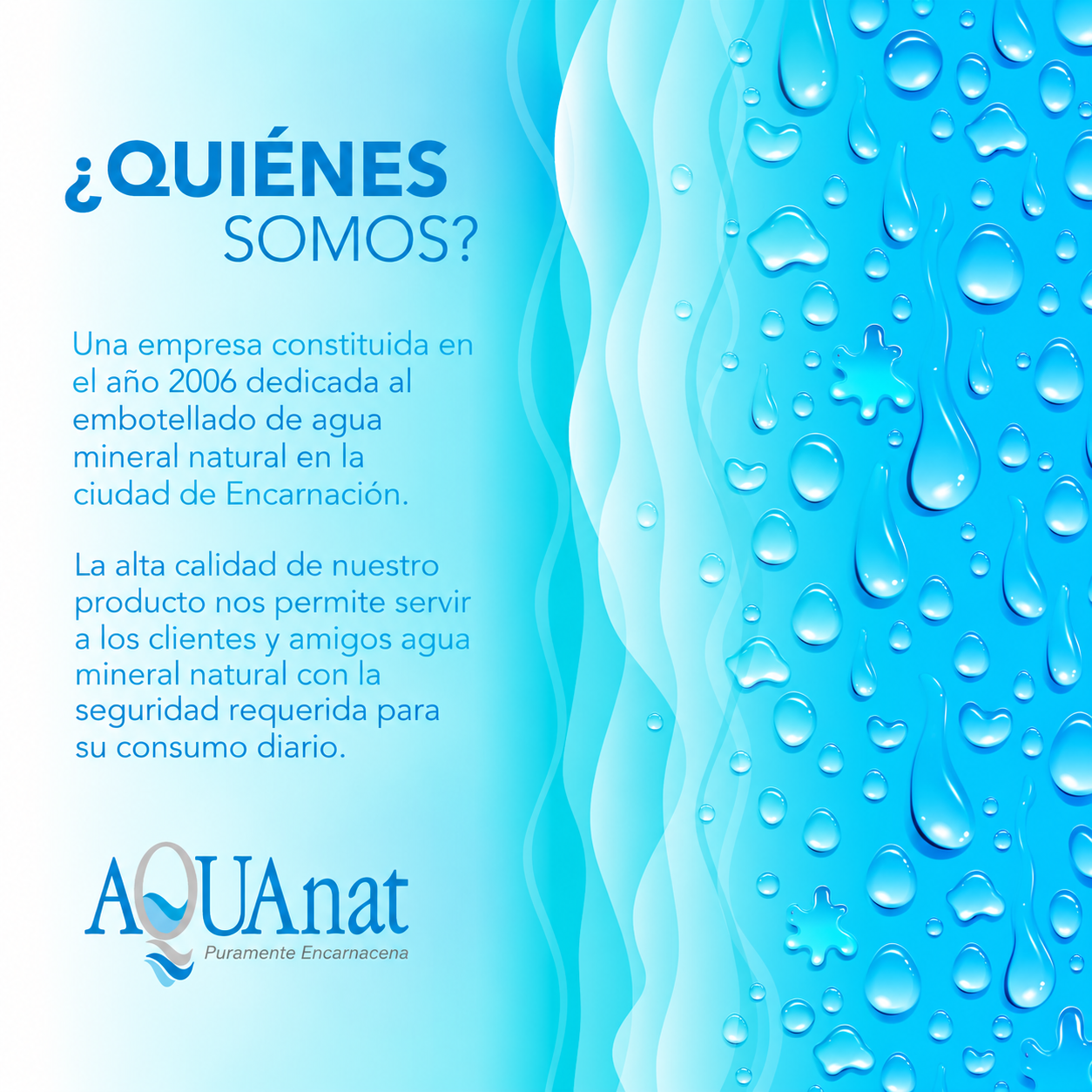 Publicación de AQUAnat Mineral Water en Instagram